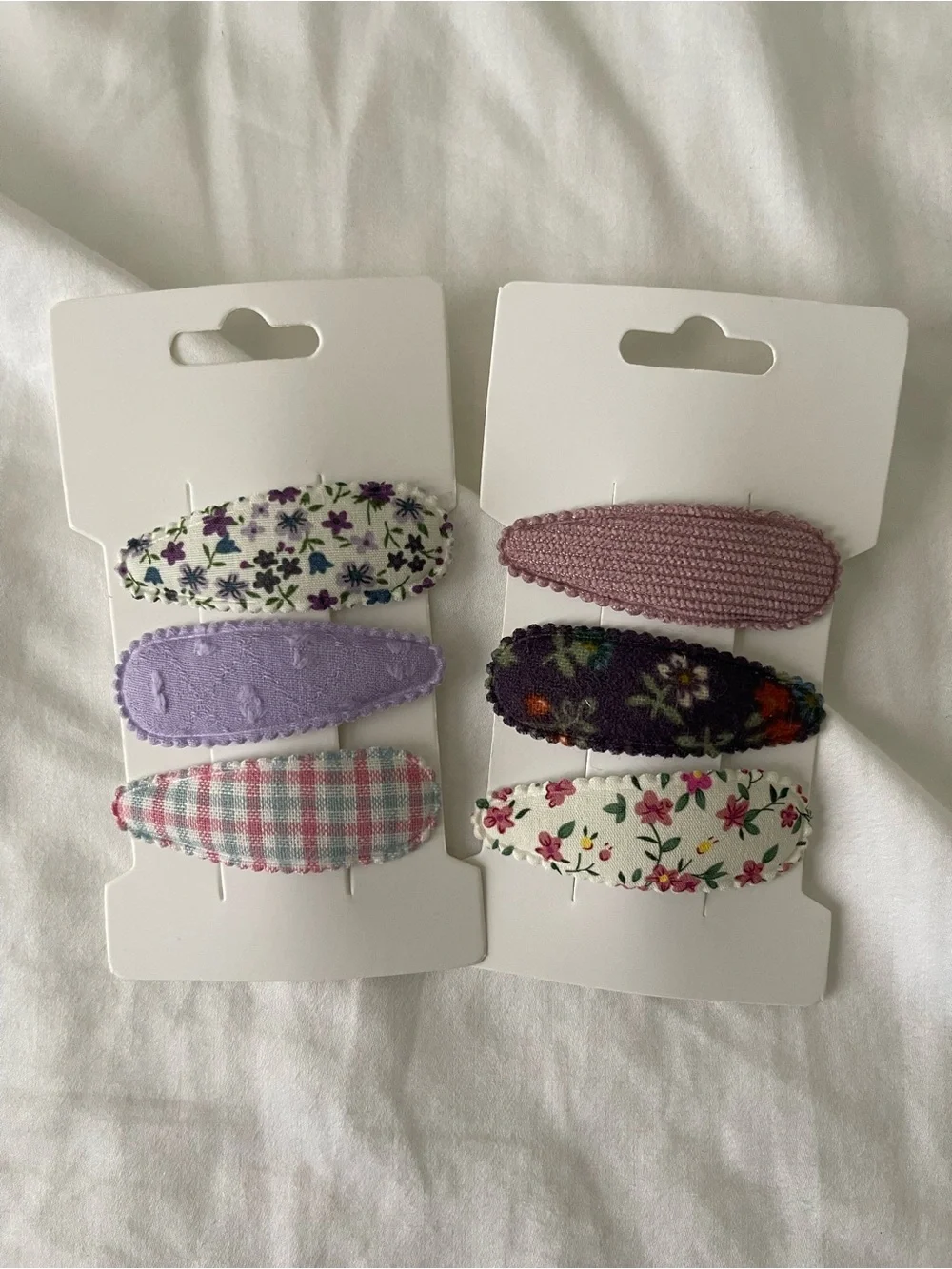 Set of 8 Floral & Pastel Fabric Hair Clips